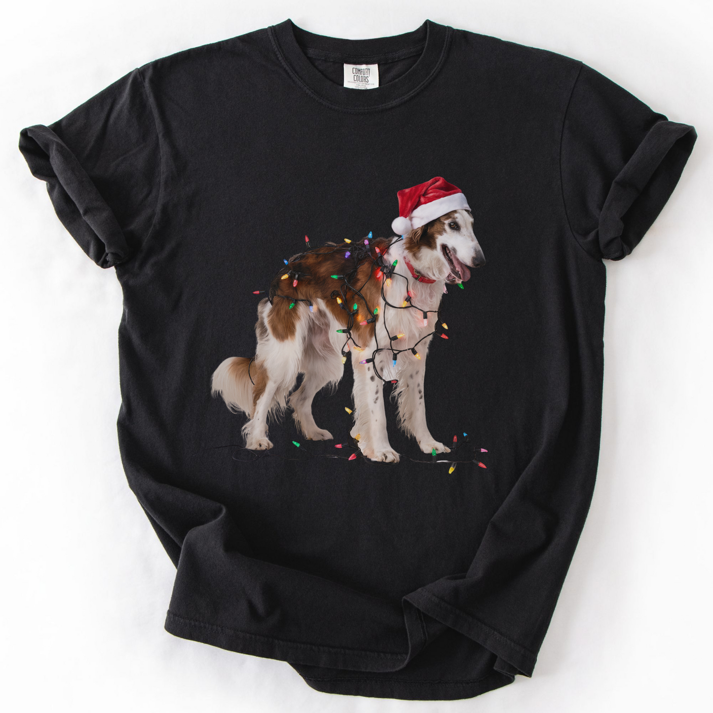 Borzoi Christmas Lights Dog Shirt