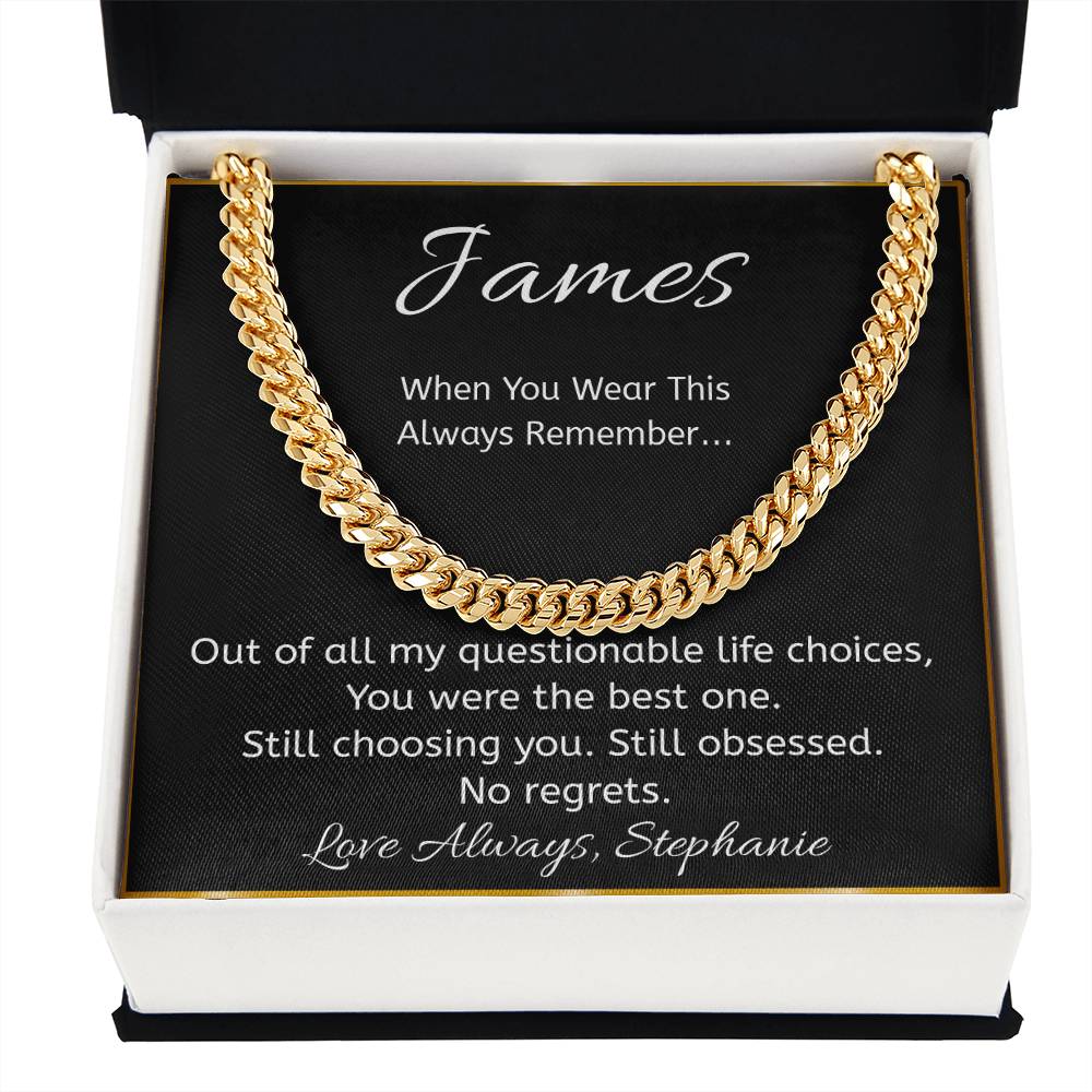 Funny Personalized Message Card Necklace – “Questionable Life Choice” Gift