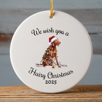 Load image into Gallery viewer, Christmas Vizsla Ornament, Christmas Lights Dog Keepsake

