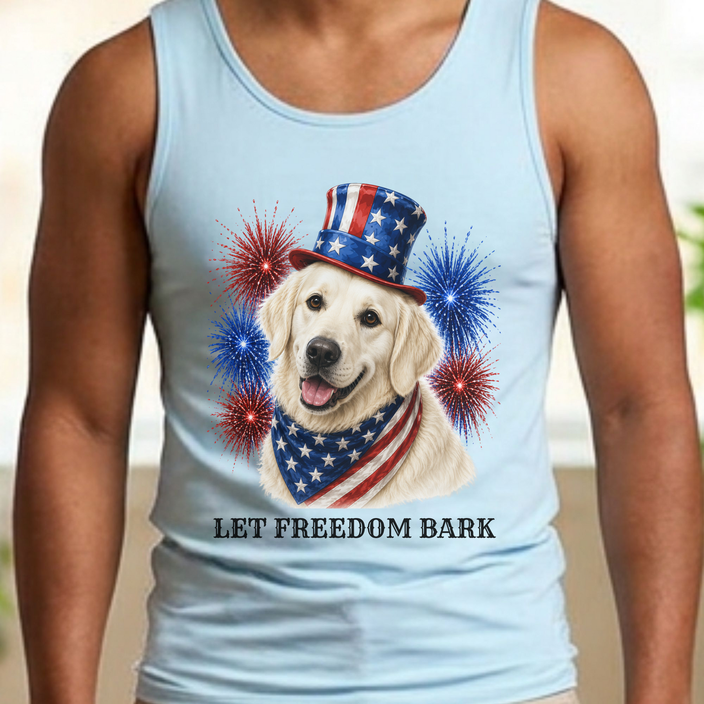 Patriotic English Cream Golden Tank Top