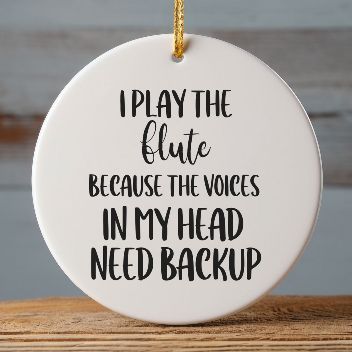 Gift for Flute Player, Ceramic Musician Ornament