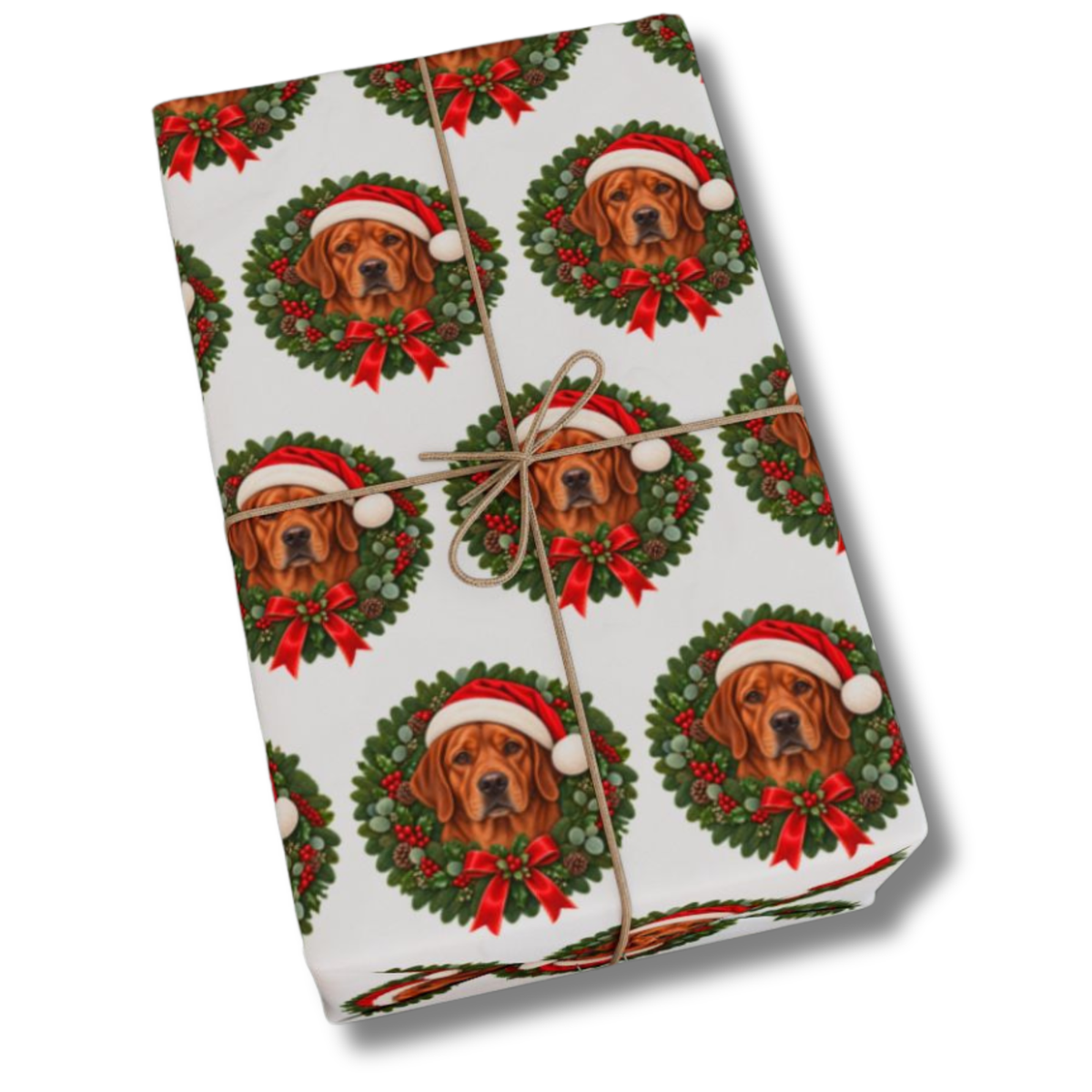 Fox Red Labrador Christmas Wrapping Paper, Holiday Gift Wrap for Lab Lovers and Dog Moms