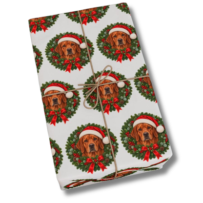 Fox Red Labrador Christmas Wrapping Paper, Holiday Gift Wrap for Lab Lovers and Dog Moms
