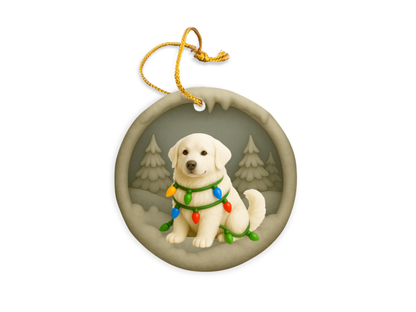 Personalized Great Pyrenees Christmas 3D Clay-Style Dog Keepsake