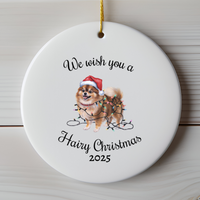 Load image into Gallery viewer, Christmas Pomeranian Ornament, Christmas Lights Dog Keepsake
