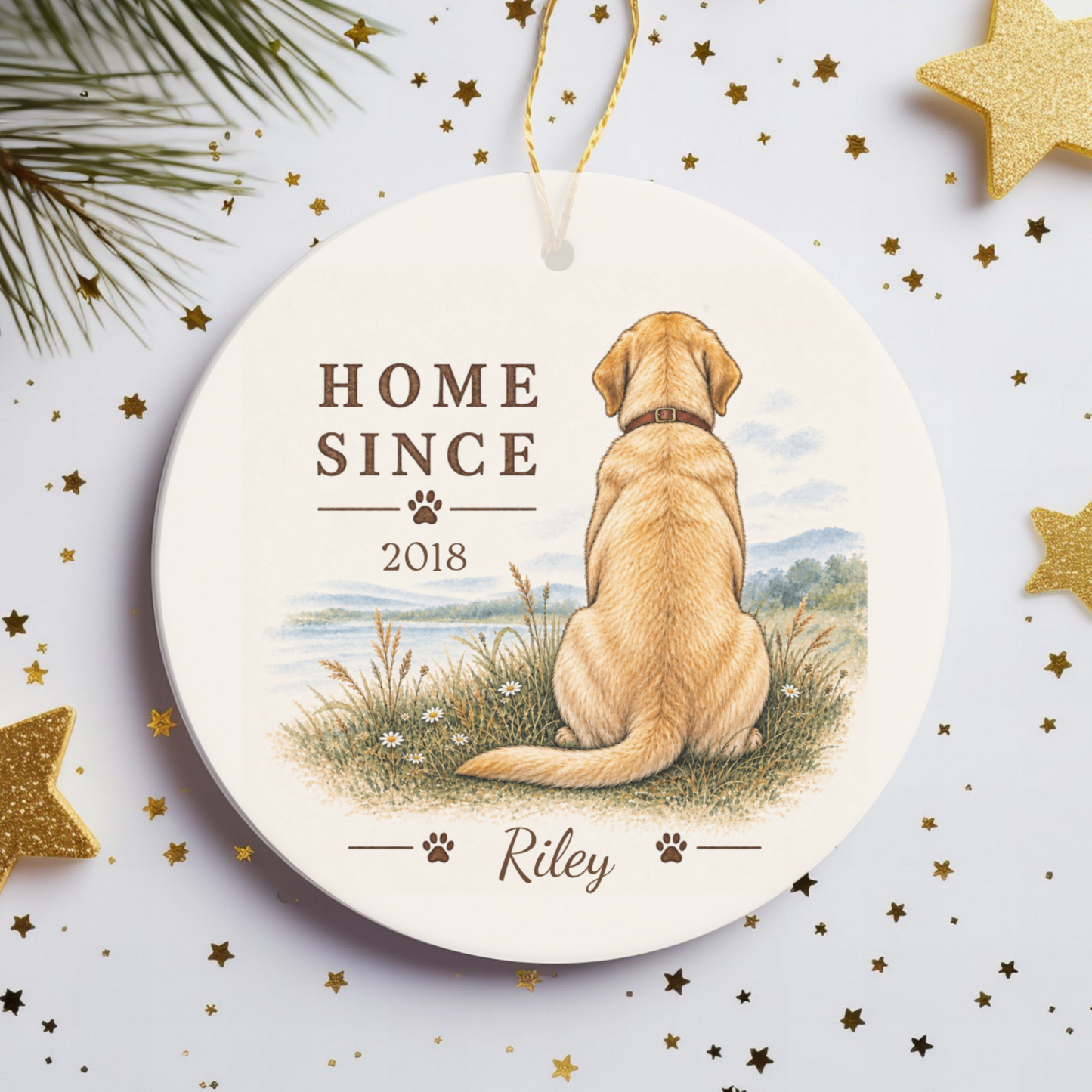 Personalized Dog Ornament, Double Sided Gotcha Day Gift, Custom Pet Adoption Keepsake