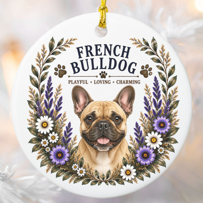 French Bulldog Ornament, Frenchie Lover Gift, French Bulldog Mom Gift, Dog Breed Keepsake