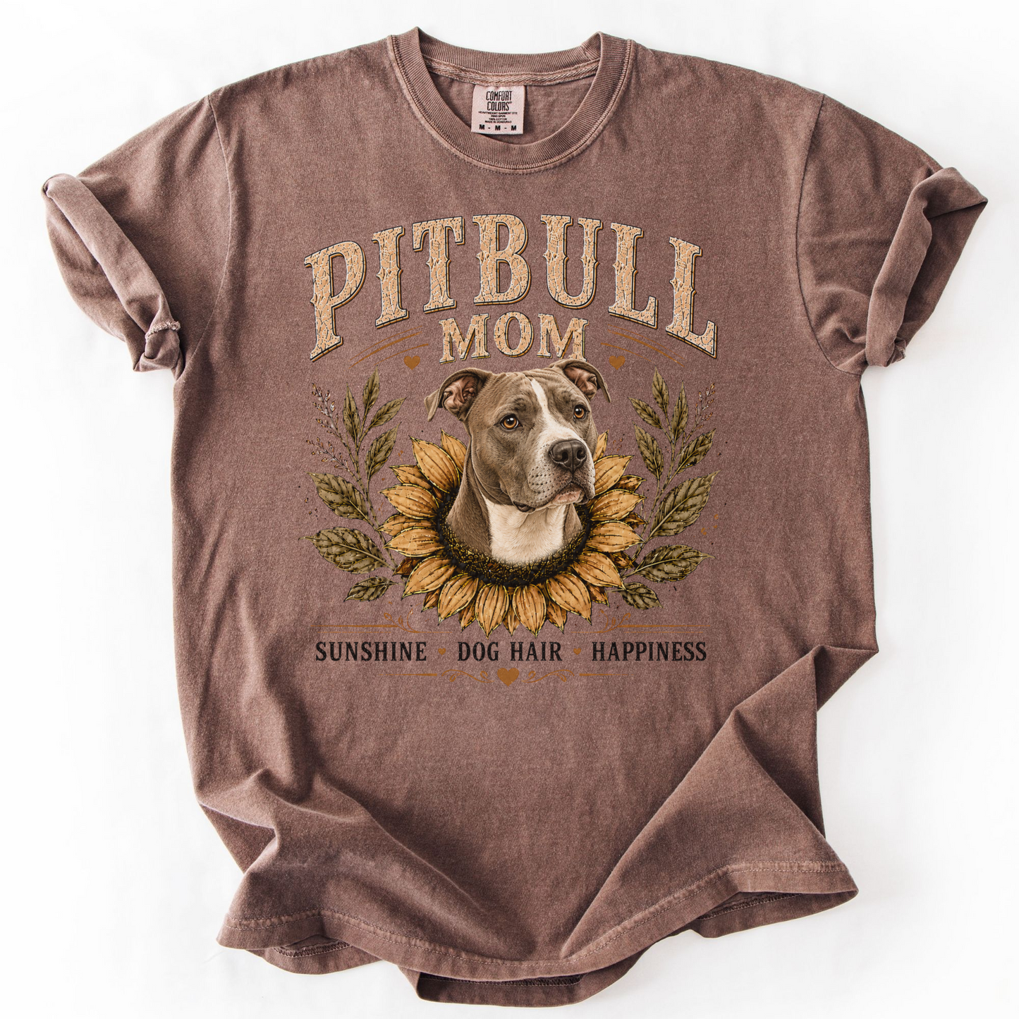 Pitbull Mom Sunflower Shirt