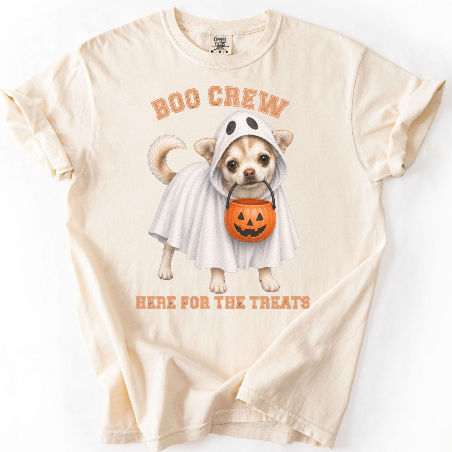 Custom Halloween Dog Shirt, Personalized Boo Crew Comfort Colors Pet Portrait Tee