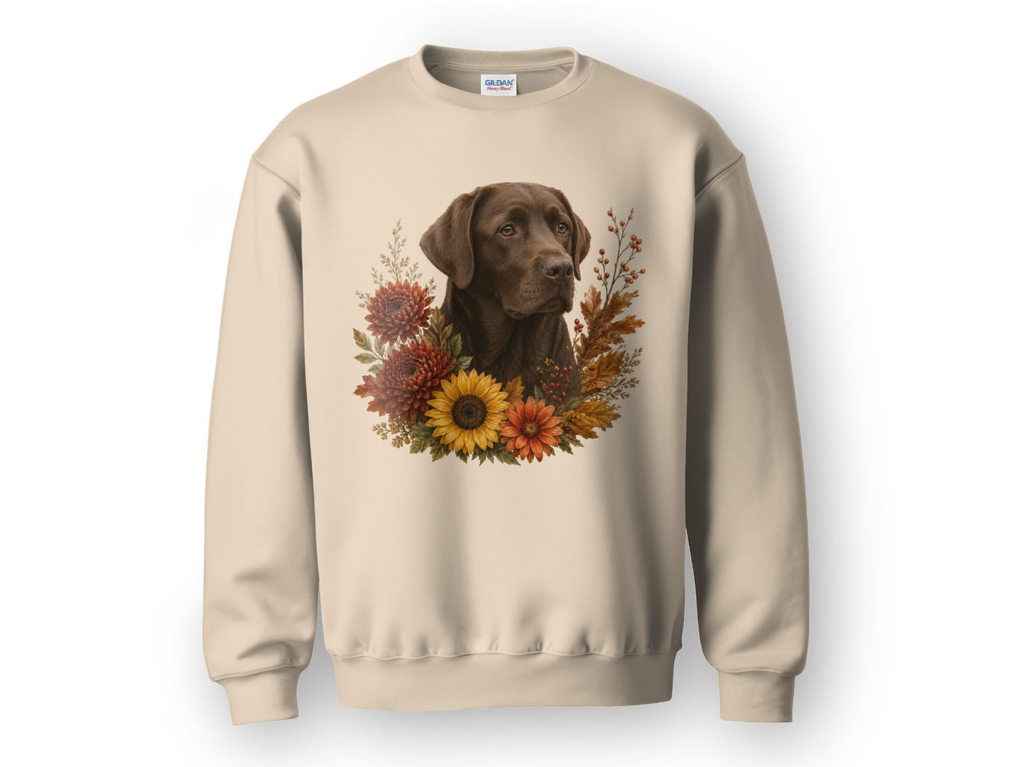 Chocolate Labrador Autumn Floral Sweatshirt