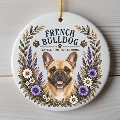 French Bulldog Ornament, Frenchie Lover Gift, French Bulldog Mom Gift, Dog Breed Keepsake