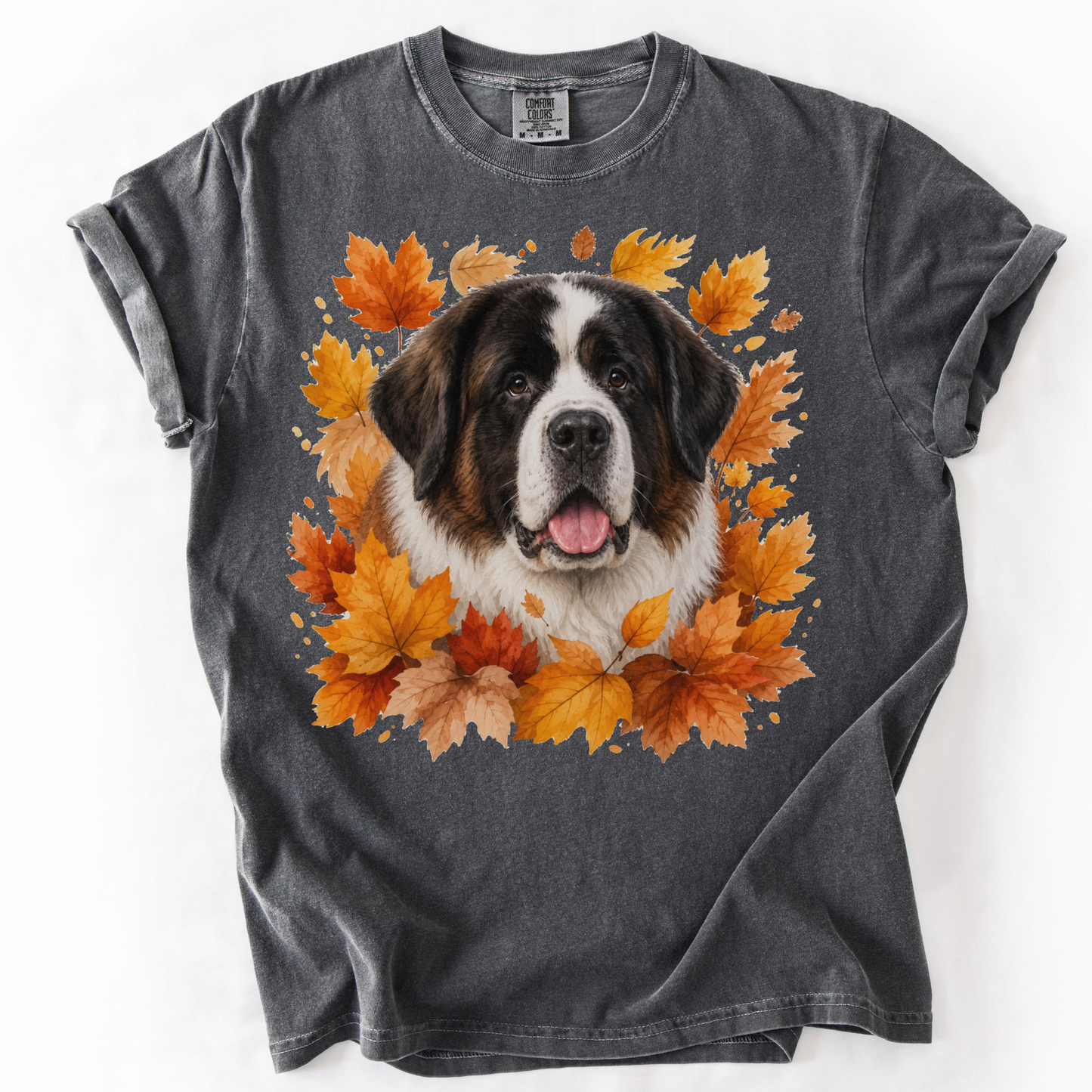 Personalized Dog Photo Fall Shirt Custom Pet Portrait Comfort Colors Autumn Tee