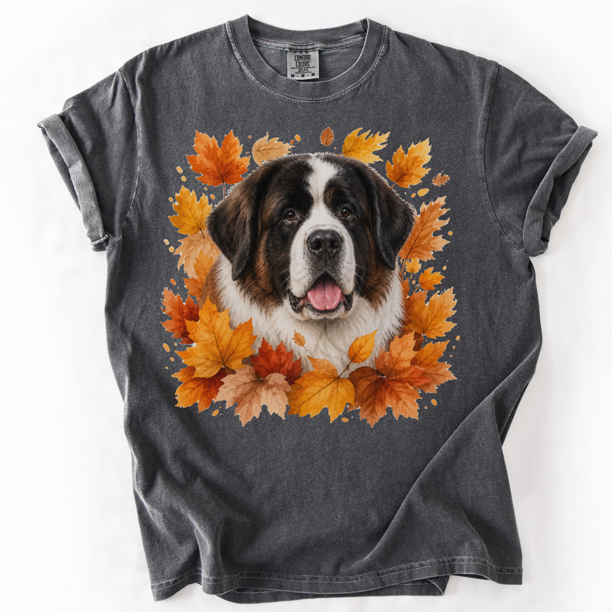 Personalized Dog Photo Fall Shirt Custom Pet Portrait Comfort Colors Autumn Tee