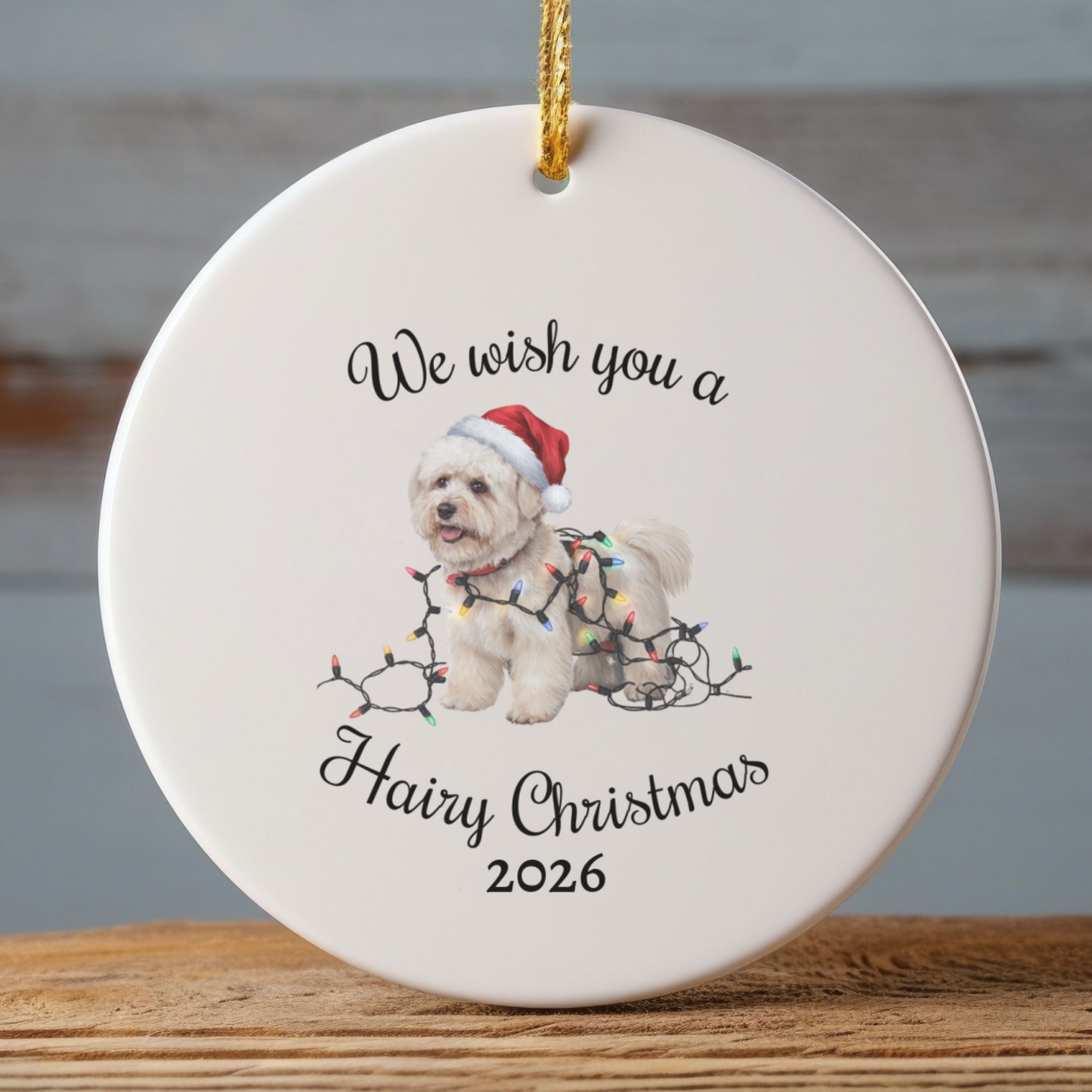 Bichon Frise Christmas Ornament, Personalized Ceramic Keepsake, Gift for Dog Lovers, Cute Bichon Dog Decor, Holiday Tree Decoration