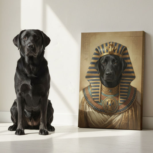 Personalized Dog Pharaoh Portrait, Custom Pet Canvas