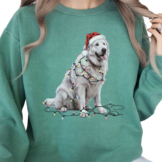Great Pyrenees Christmas Lights Dog Sweatshirt