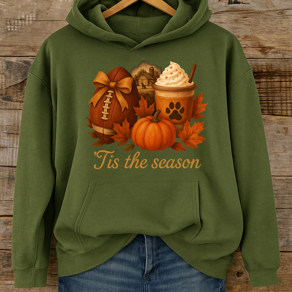 Pumpkin Spice Paw Print Football Top