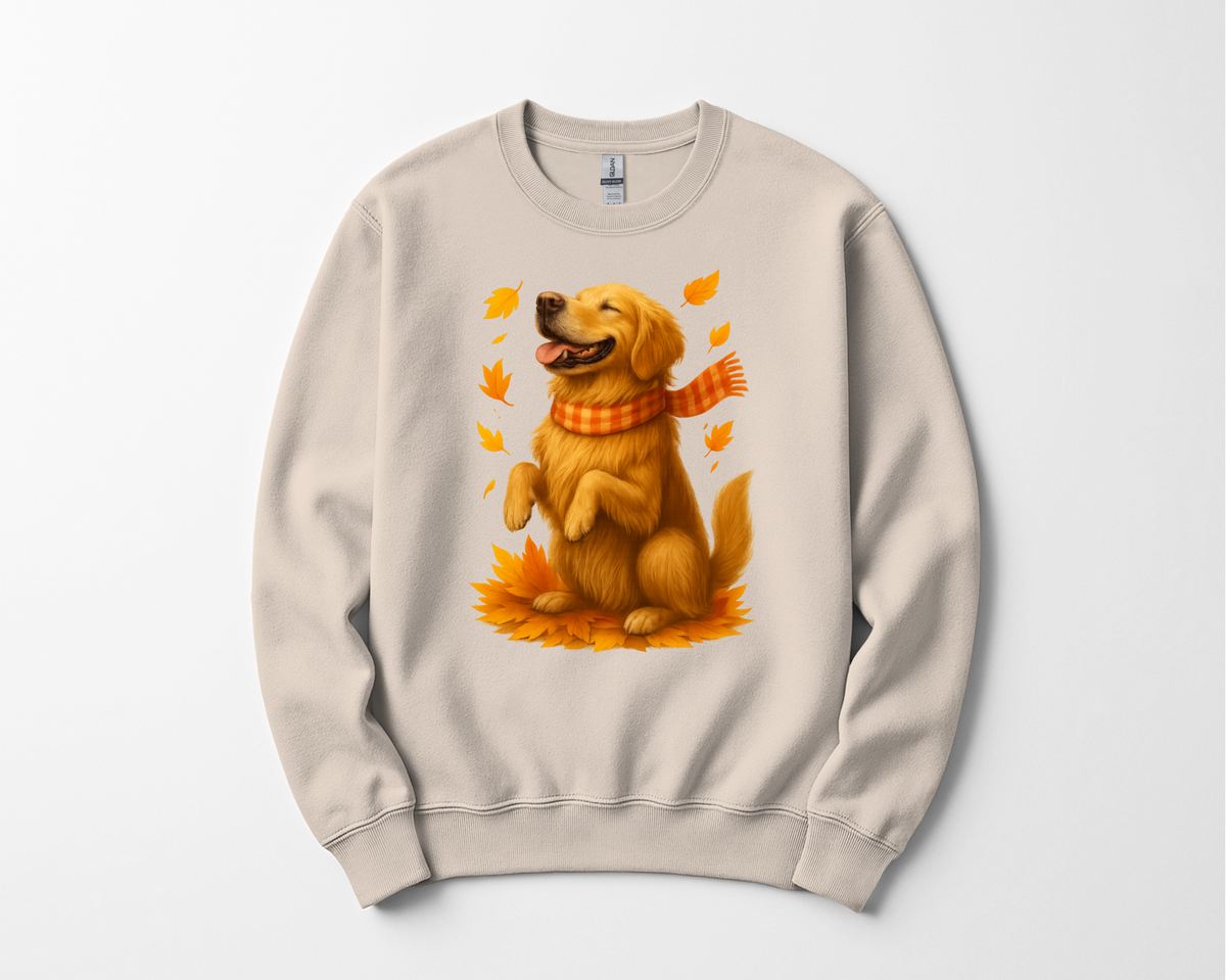 Golden Retriever Fall Shirt, Autumn Dog Sweatshirt, Pet Lover Gift, Cozy Canine Apparel, Seasonal Dog Mom Clothing