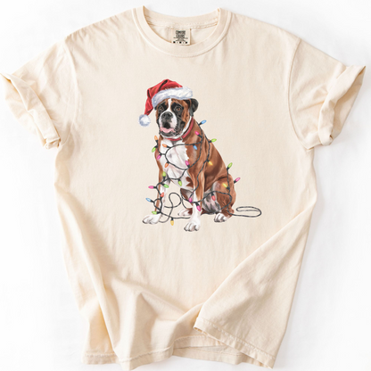 Christmas Boxer Shirt, Christmas Lights Dog Tee, Christmas Dog Tee, Boxer Mom Tshirt, Gift for Dog Lover, Boxer