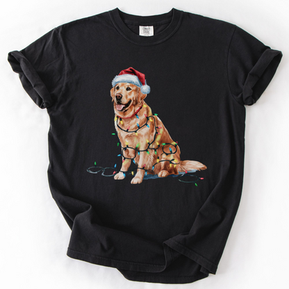 Christmas Golden Retriever Shirt, Christmas Lights Dog Shirt, Christmas Dog, Golden Retriever Mom, Gift for Dog Lover, Golden Retriever