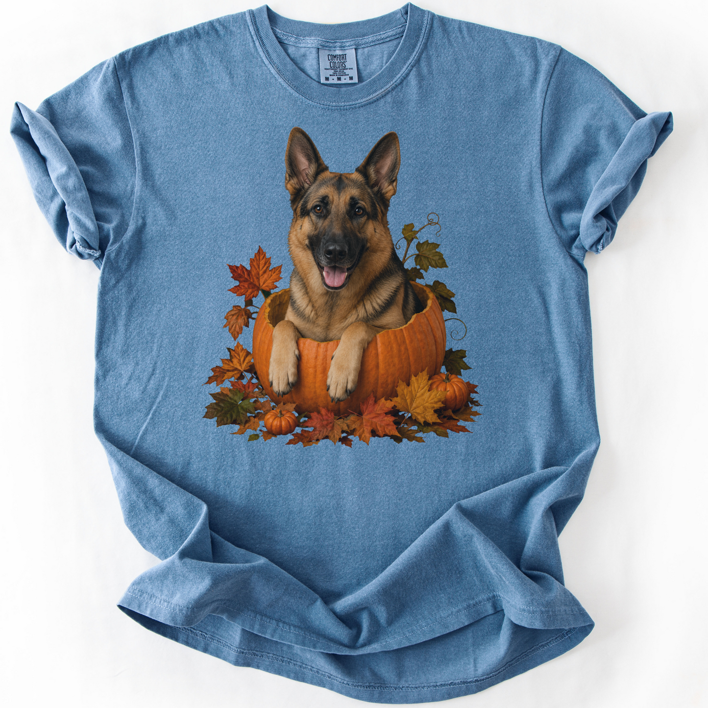 German Shepherd Pumpkin Shirt Fall Dog Lover Autumn Comfort Colors Graphic Tee Gift Apparel