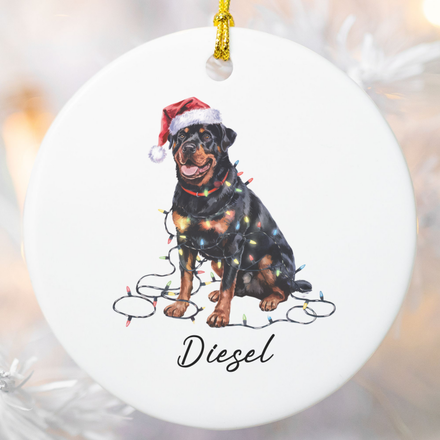Rottweiler Ornament, Custom Dog Lover Gift