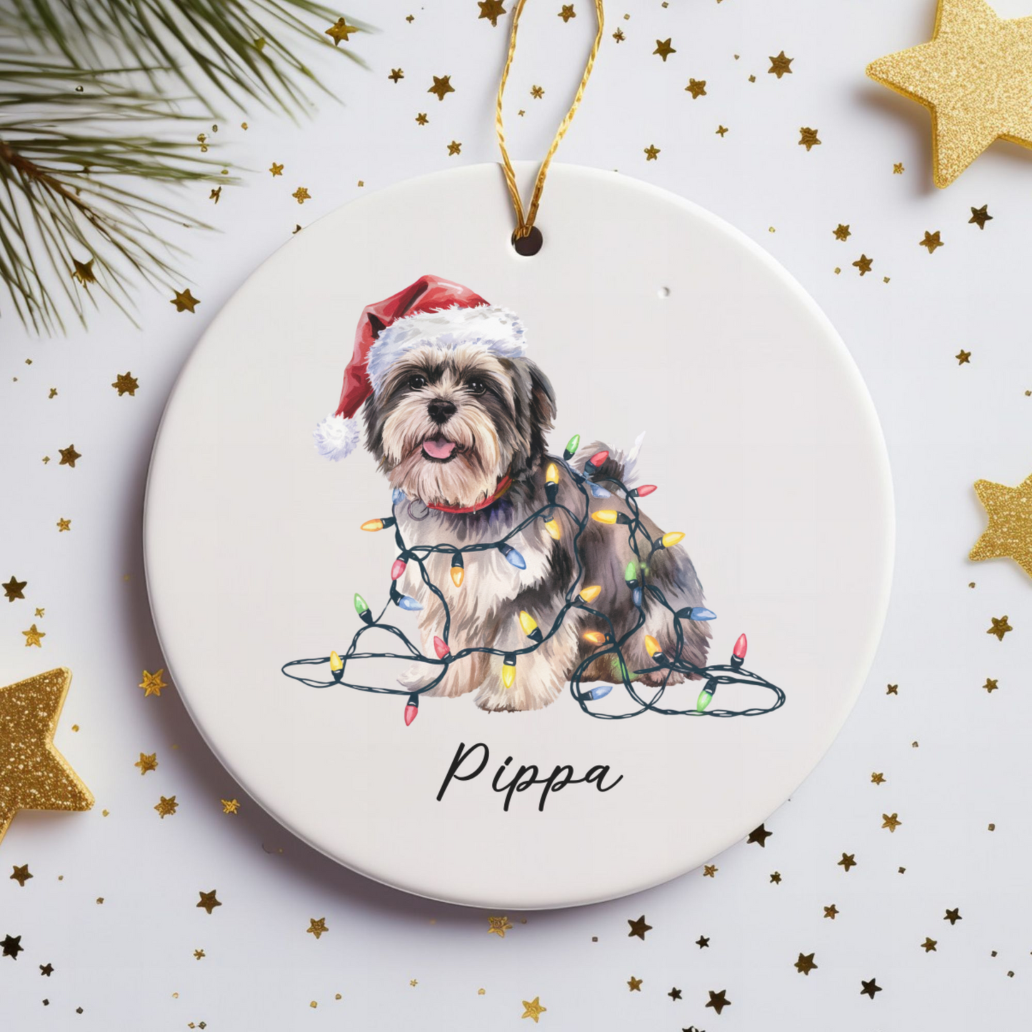 Lhasa Apso Ornament Personalized Dog Keepsake