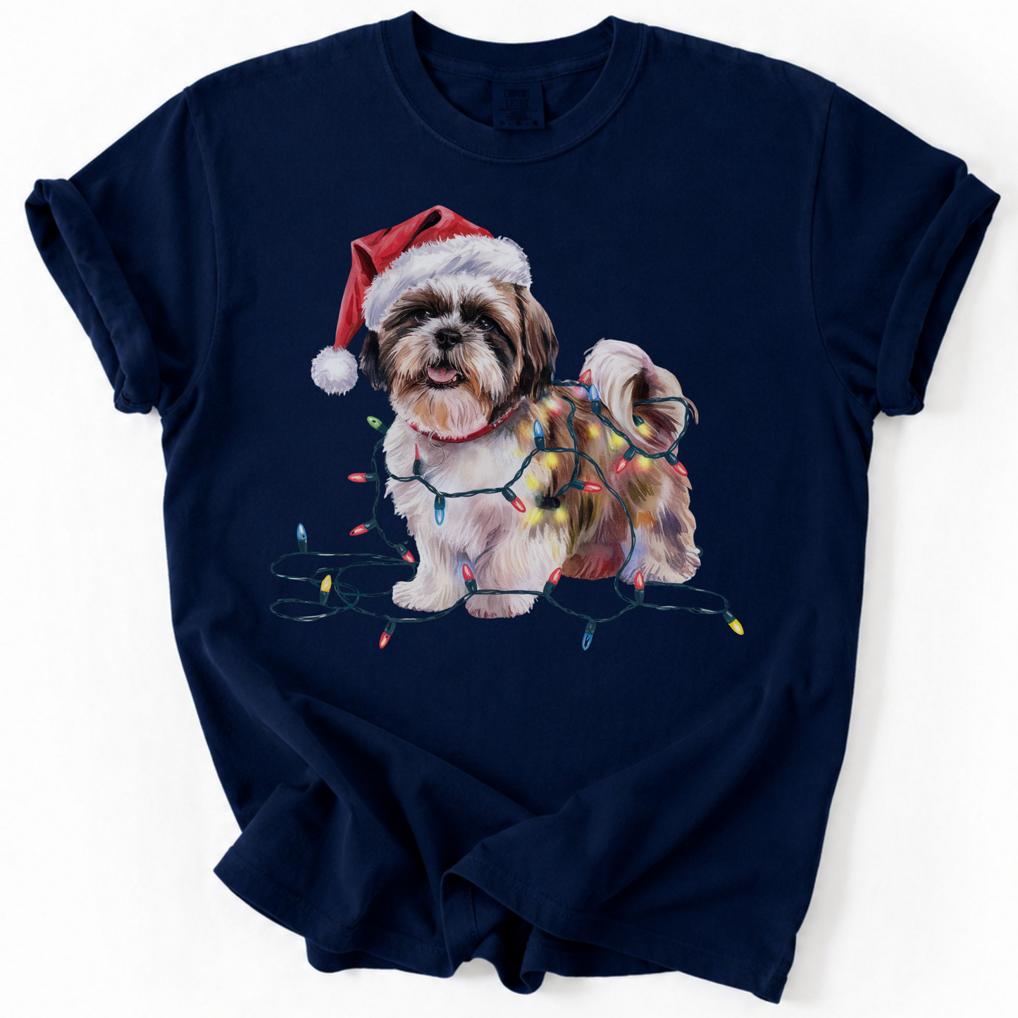 Christmas Shih Tzu Shirt, Christmas Lights Dog Tee, Christmas Dog Tee, Shih Tzu Mom Tshirt, Gift For Dog Lover, Shih Tzu