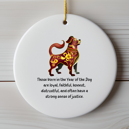 Chinese Zodiac Dog Ornament, Year of the Dog Horoscope Gift, Chinese New Year Decor