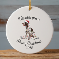 Load image into Gallery viewer, Christmas English Pointer Ornament, Christmas Lights Dog Keepsake
