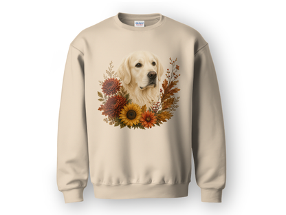 English Cream Golden Retriever Autumn Floral Sweatshirt