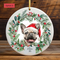 Load image into Gallery viewer, Personalized French Bulldog Ornament, Custom Dog Christmas Ornament, Customized Pet Name Ornament, Pet Memorial, Custom Dog Keepsake

