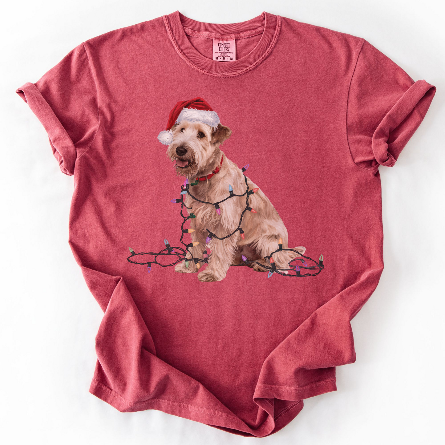 Christmas Soft Coated Wheaten Terrier Shirt, Christmas Lights Dog Tee, Christmas Dog, Terrier Mom Tee, Gift for Dog Lover, Terrier Tee