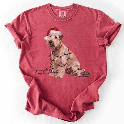 Christmas Soft Coated Wheaten Terrier Shirt, Christmas Lights Dog Tee, Christmas Dog, Terrier Mom Tee, Gift for Dog Lover, Terrier Tee
