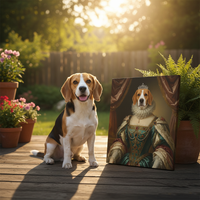 Load image into Gallery viewer, Personalized Queen Dog Portrait, Custom Pet Art Canvas
