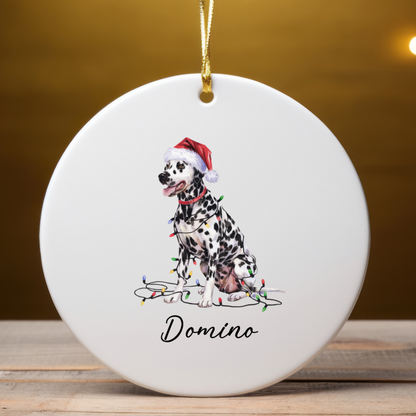 Dalmatian Christmas Ornament, Personalized Dog Ornament