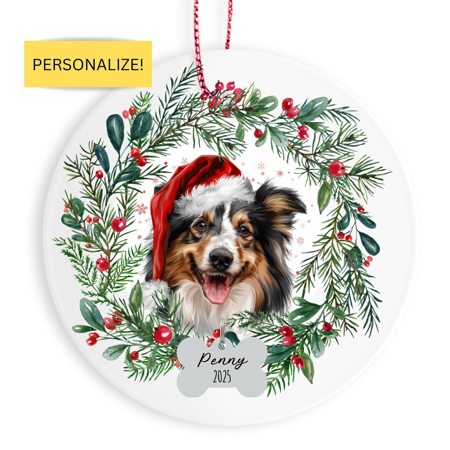 Personalized Sheltie Christmas Ornament