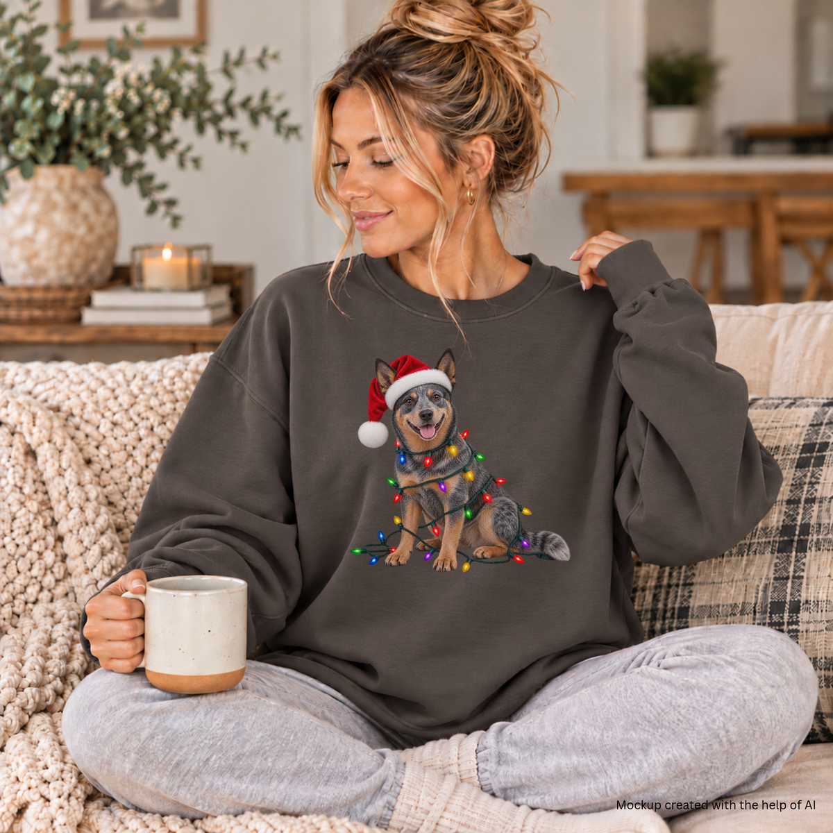 Australian Cattle Dog Christmas Sweatshirt, Blue Heeler Holiday Crewneck, Festive Dog Lover Gift