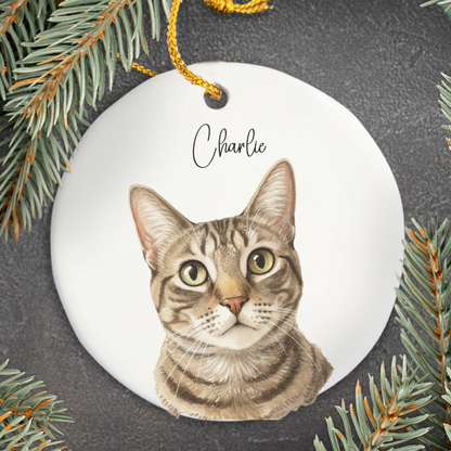 Custom Watercolor Pet Memorial Ornament with Name