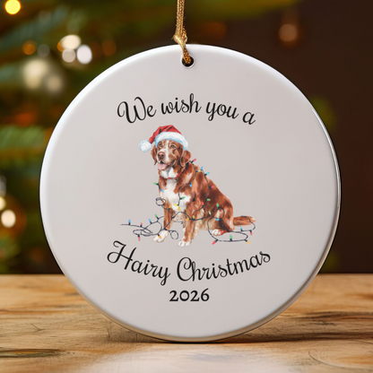 Christmas Nova Scotia Duck Tolling Retriever Ornament, Christmas Lights Dog Keepsake