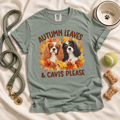 Cavalier King Charles Spaniel Autumn Leaves & Cavis Please Shirt