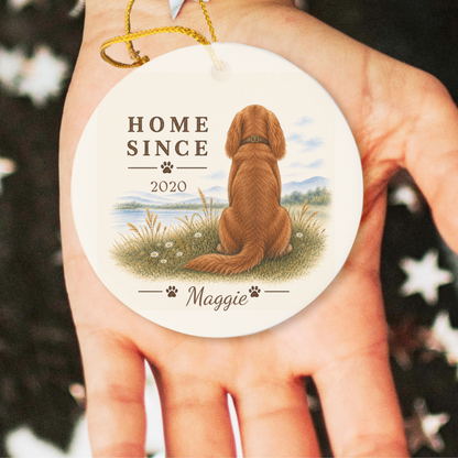 Personalized Ruby Cavalier Ornament, Double Sided Gotcha Day Gift, Custom Dog Keepsake
