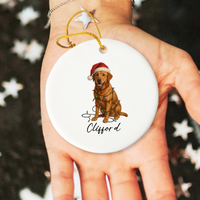 Load image into Gallery viewer, Personalized Fox Red Labrador Retriever Ornament, Custom Dog Christmas Ornament, Labrador Lover Gift
