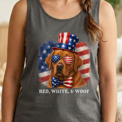 Patriotic Fox Red Lab Tank Top