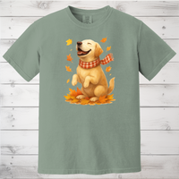Load image into Gallery viewer, Yellow Labrador Shirt, Autumn Dog Sweatshirt, Labrador Lover Gift, Cozy Canine Apparel, Fall Clothing for Dog Moms
