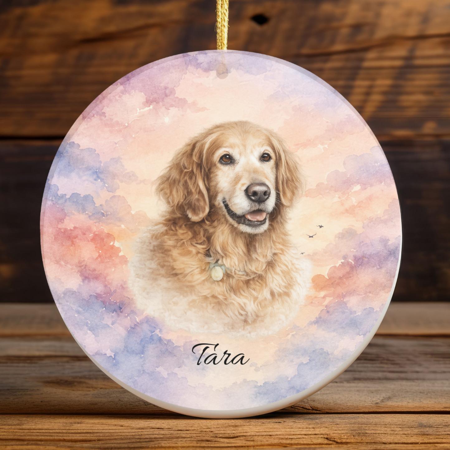 Personalized Pet Memorial Ornament, Custom Photo Rainbow Bridge Christmas Keepsake