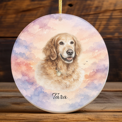 Personalized Pet Memorial Ornament, Custom Photo Rainbow Bridge Christmas Keepsake