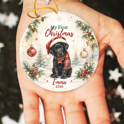 Personalized Puppy First Christmas Ornament, Custom Dog Keepsake Gift