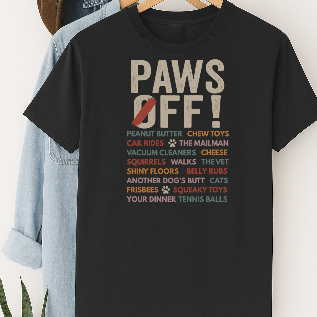 Paws Off Funny Dog Lover T-Shirt – Hilarious Pet Parent Tee for Dog Moms & Dads Who Get It