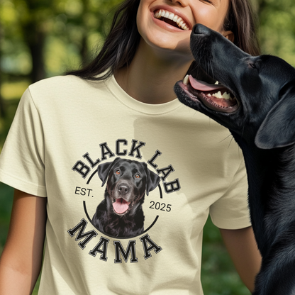 Black Lab Mama Shirt Personalized Labrador Retriever Dog Mom Tee Gift for Dog Lovers Custom Pet Owner Shirt